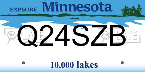 Q24SZB Minnesota License Plate
