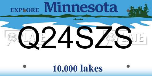 Q24SZS Minnesota License Plate