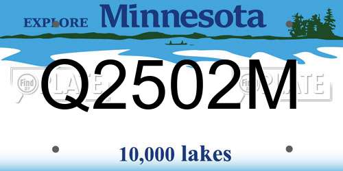 Q2502M Minnesota License Plate