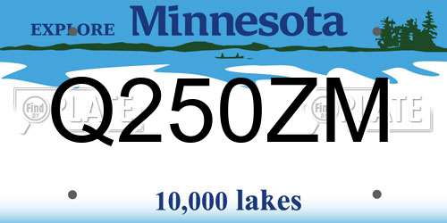Q250ZM Minnesota License Plate