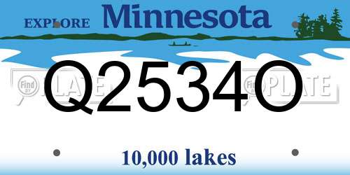 Q2534O Minnesota License Plate