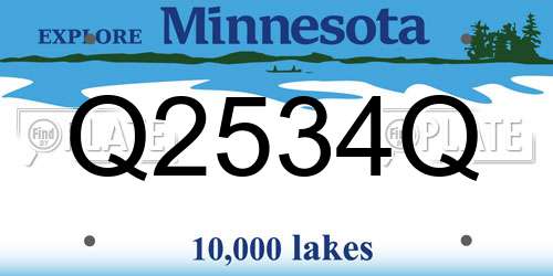 Q2534Q Minnesota License Plate