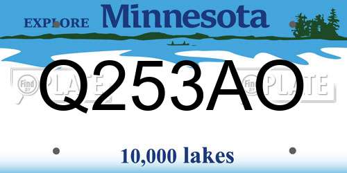 Q253AO Minnesota License Plate