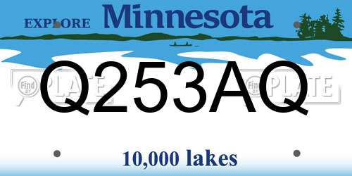 Q253AQ Minnesota License Plate