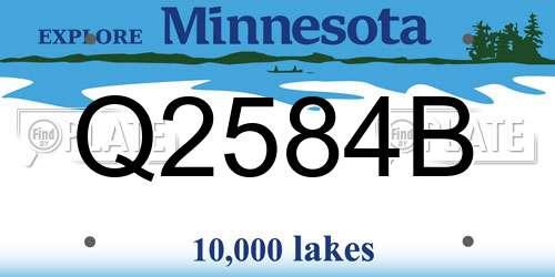 Q2584B Minnesota License Plate