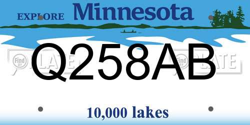 Q258AB Minnesota License Plate