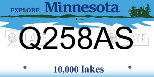 Q258AS Minnesota License Plate