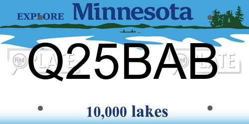 Q25BAB Minnesota License Plate