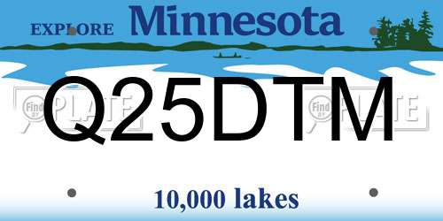 Q25DTM Minnesota License Plate