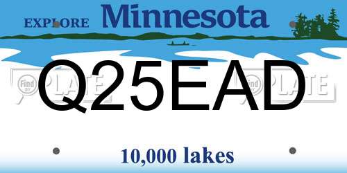 Q25EAD Minnesota License Plate