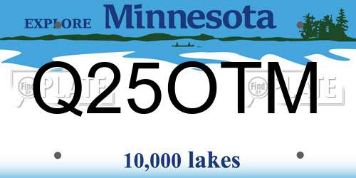 Q25OTM Minnesota License Plate