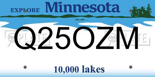 Q25OZM Minnesota License Plate