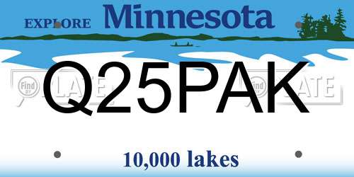 Q25PAK Minnesota License Plate