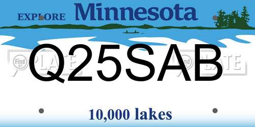 Q25SAB Minnesota License Plate
