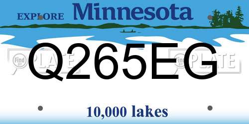 Q265EG Minnesota License Plate