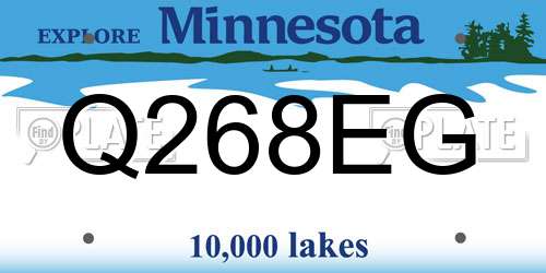 Q268EG Minnesota License Plate