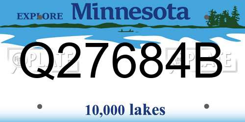 Q27684B Minnesota License Plate