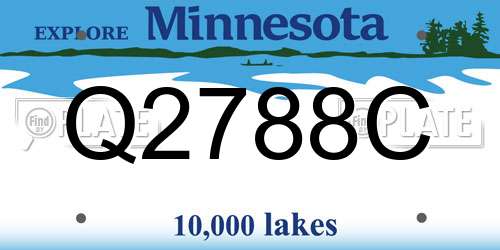 Q2788C Minnesota License Plate