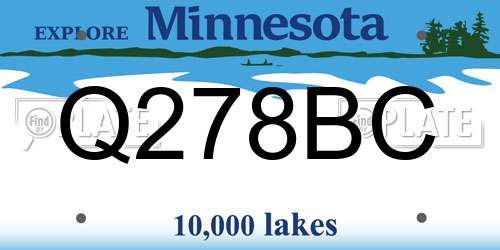 Q278BC Minnesota License Plate