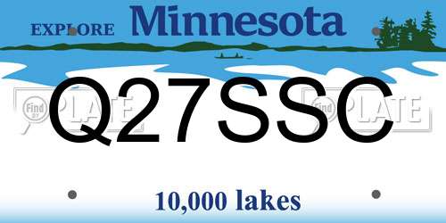 Q27SSC Minnesota License Plate