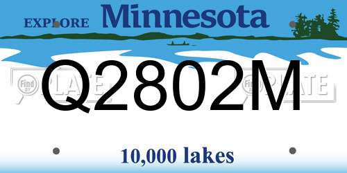 Q2802M Minnesota License Plate
