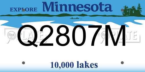 Q2807M Minnesota License Plate