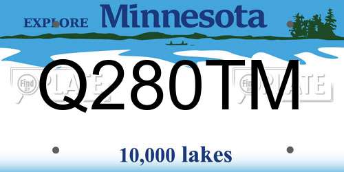 Q280TM Minnesota License Plate