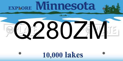 Q280ZM Minnesota License Plate