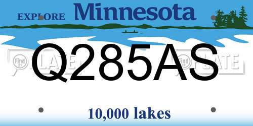 Q285AS Minnesota License Plate