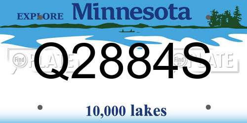 Q2884S Minnesota License Plate