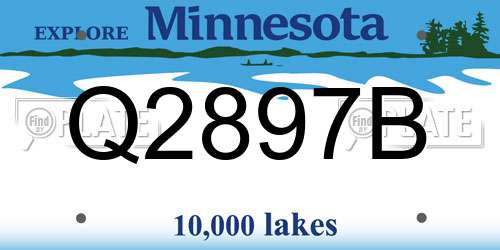Q2897B Minnesota License Plate