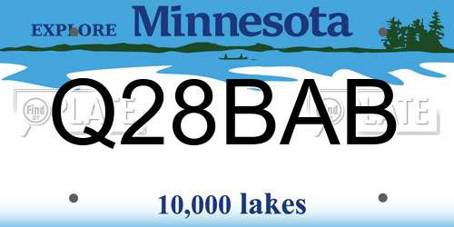 Q28BAB Minnesota License Plate