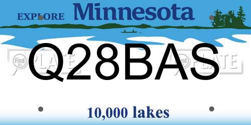 Q28BAS Minnesota License Plate