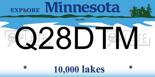 Q28DTM Minnesota License Plate