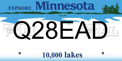 Q28EAD Minnesota License Plate