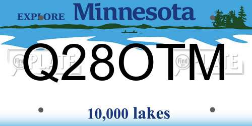 Q28OTM Minnesota License Plate