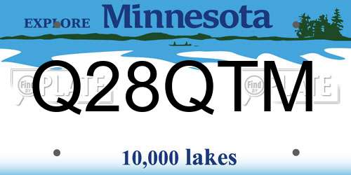 Q28QTM Minnesota License Plate