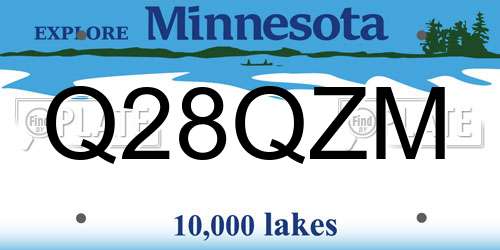 Q28QZM Minnesota License Plate