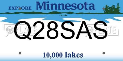 Q28SAS Minnesota License Plate