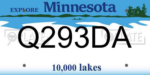 Q293DA Minnesota License Plate