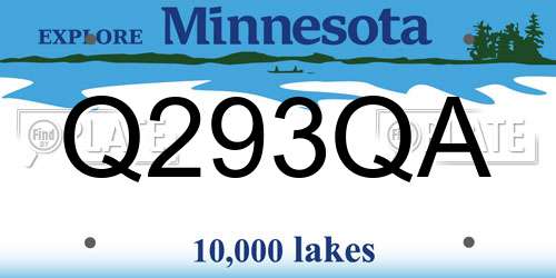 Q293QA Minnesota License Plate