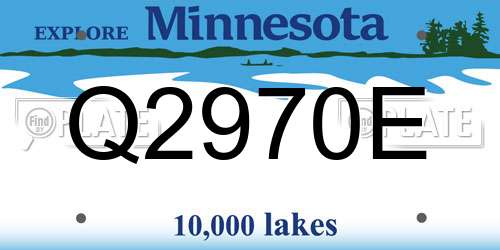 Q2970E Minnesota License Plate