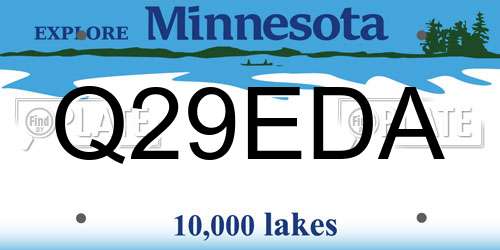 Q29EDA Minnesota License Plate