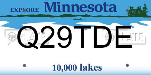 Q29TDE Minnesota License Plate