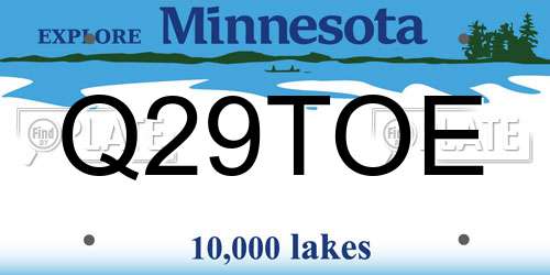 Q29TOE Minnesota License Plate