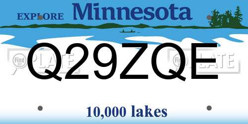 Q29ZQE Minnesota License Plate