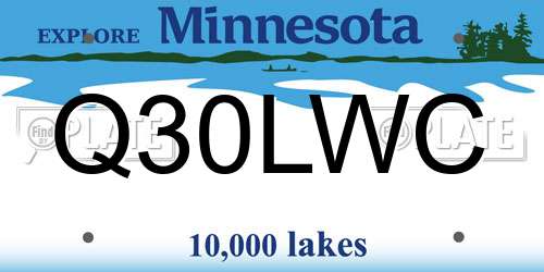 Q30LWC Minnesota License Plate