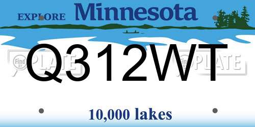 Q312WT Minnesota License Plate