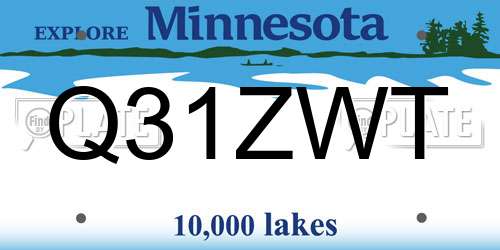 Q31ZWT Minnesota License Plate
