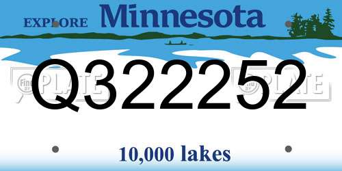 Q322252 Minnesota License Plate